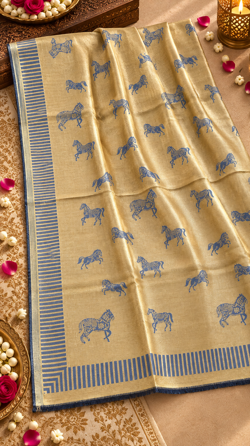 Double Sided, Lucky & Auspicious Horse Pattern, Extra Soft | REET by Bunaiganj