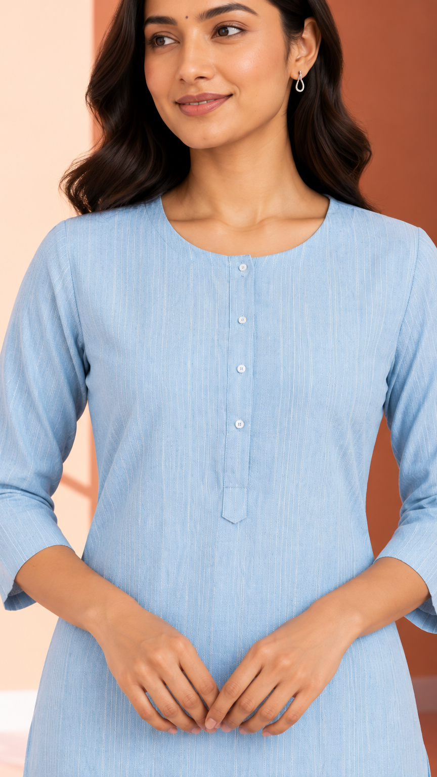 Long Kurti | Powder Blue | REET by Bunaiganj