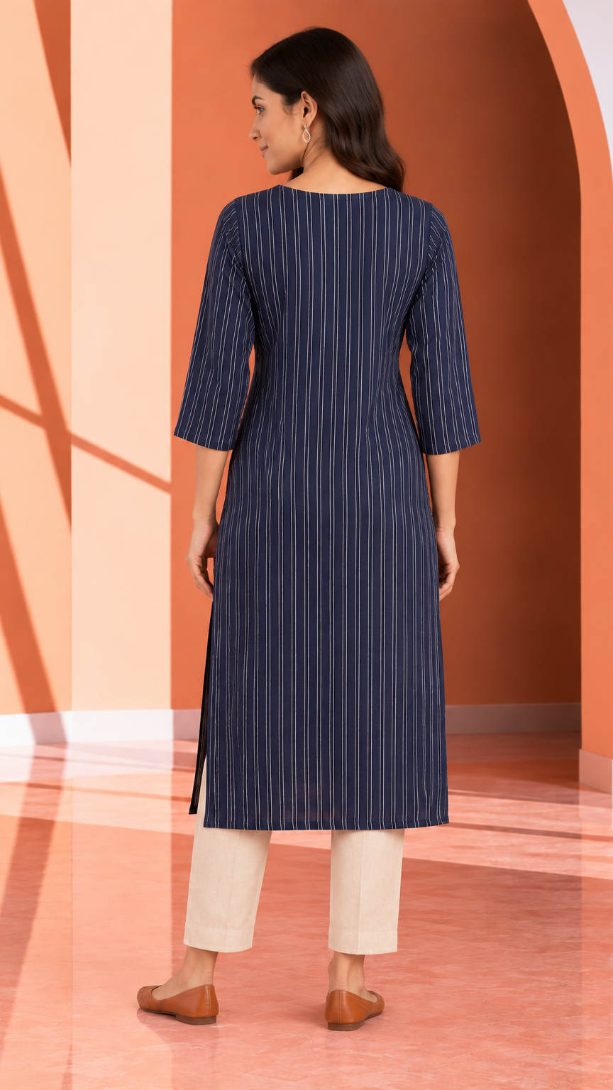 Navy blue kurti for women | REET by Bunaiganj