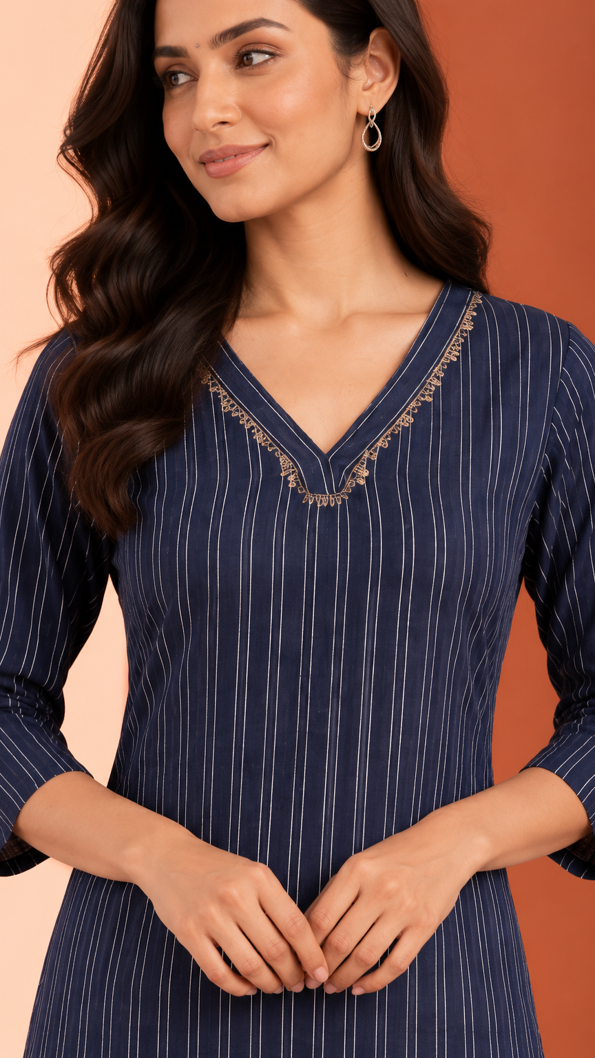 Navy blue kurti for women | REET by Bunaiganj