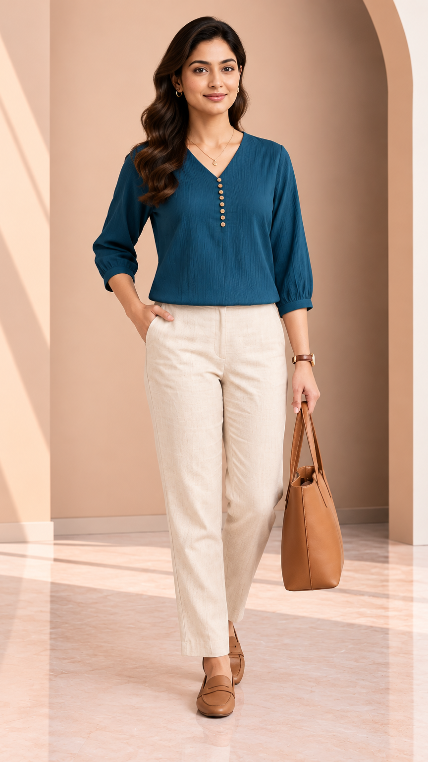 Top | Teal | REET by Bunaiganj
