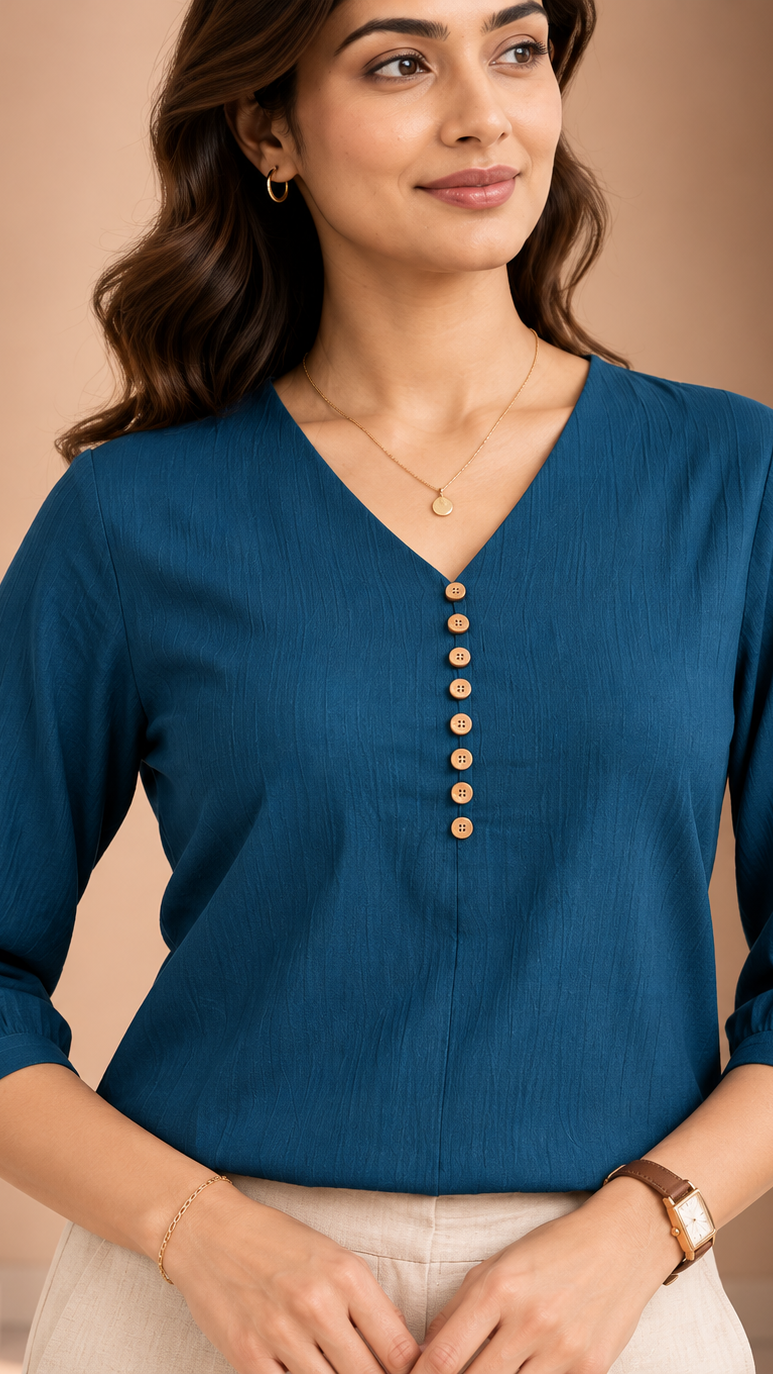 Top | Teal | REET by Bunaiganj