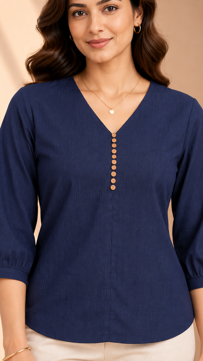 Office Top | Navy Blue | REET by Bunaiganj