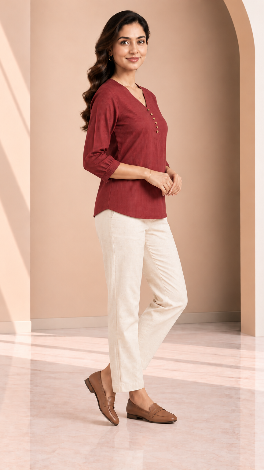 Office Top | Red | REET by Bunaiganj