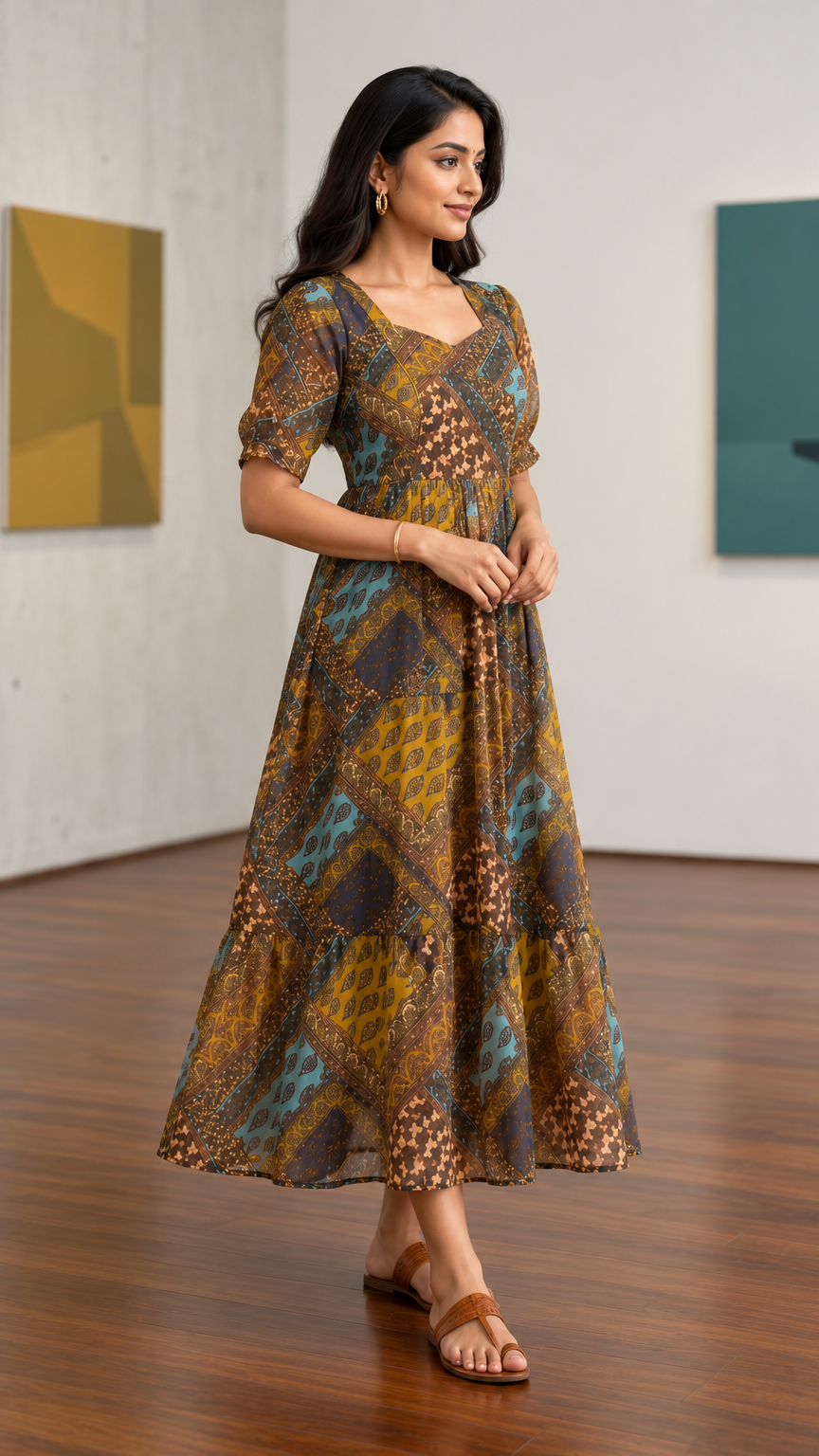 Maternity Indian dresses | Invisible Zip | Mustard | REET by Bunaiganj