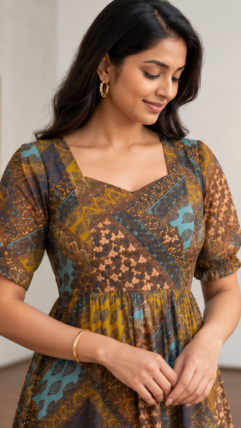 Maternity Indian dresses | Invisible Zip | Mustard | REET by Bunaiganj