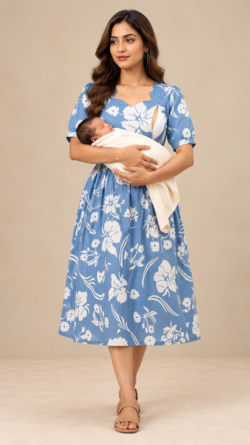 Casual Maternity Wear | Invisible Zip | Sky Blue | REET by Bunaiganj