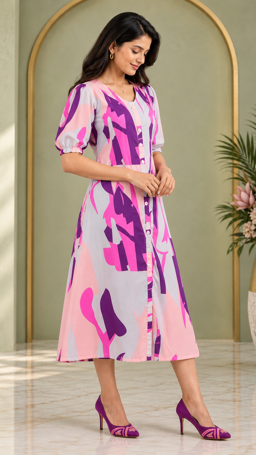 Maternity Feeding Dress | Invisible Zip | REET by Bunaiganj