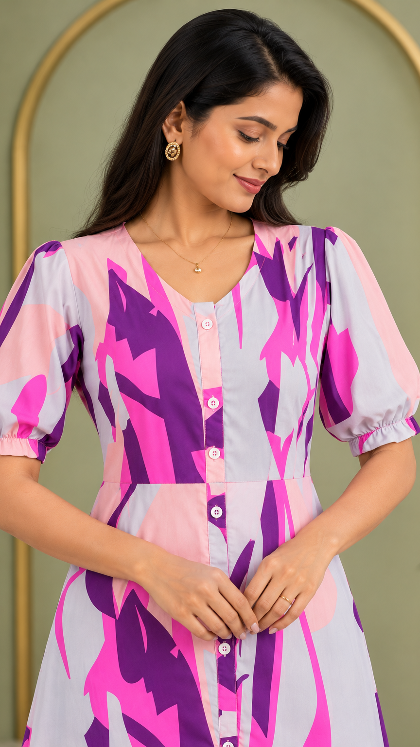 Maternity Feeding Dress | Invisible Zip | REET by Bunaiganj