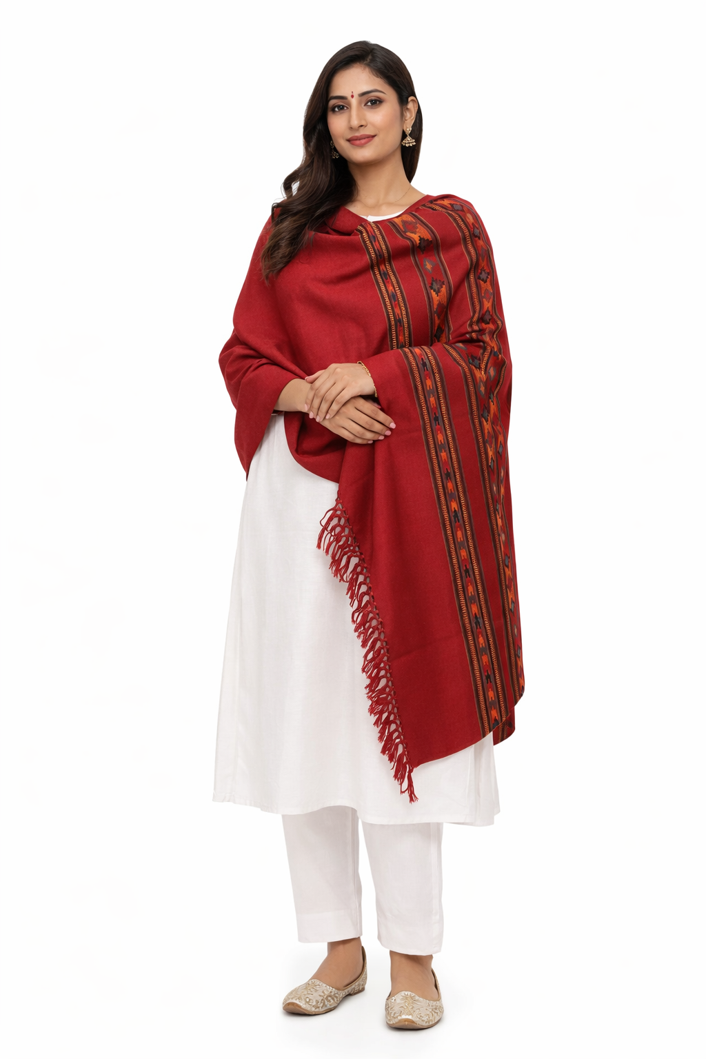 Triple Kullu Border Shawl