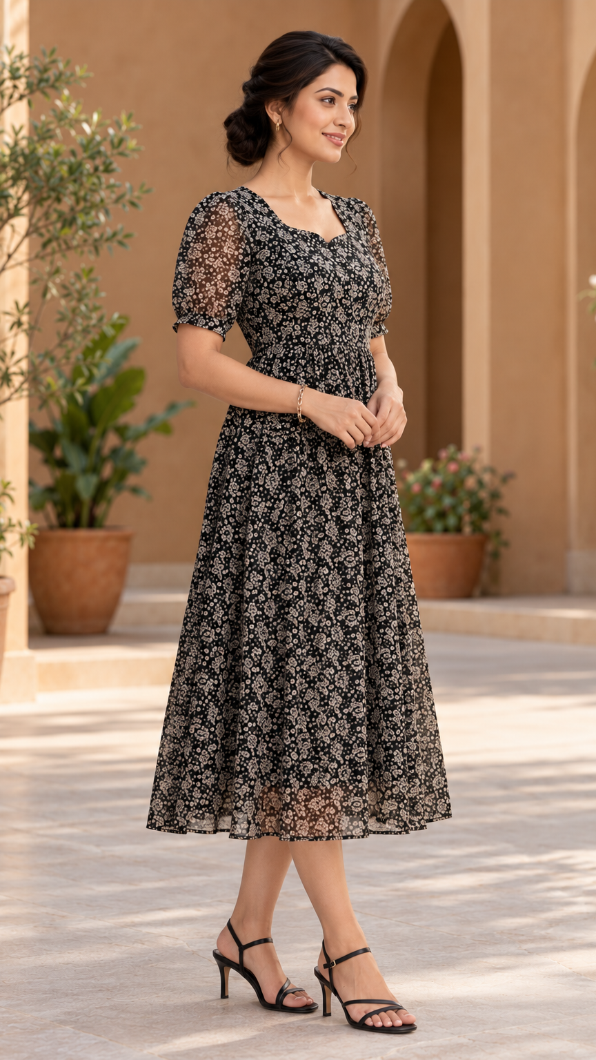 Stylish Maternity Dress | Invisible Feeding Zip | REET by Bunaiganj